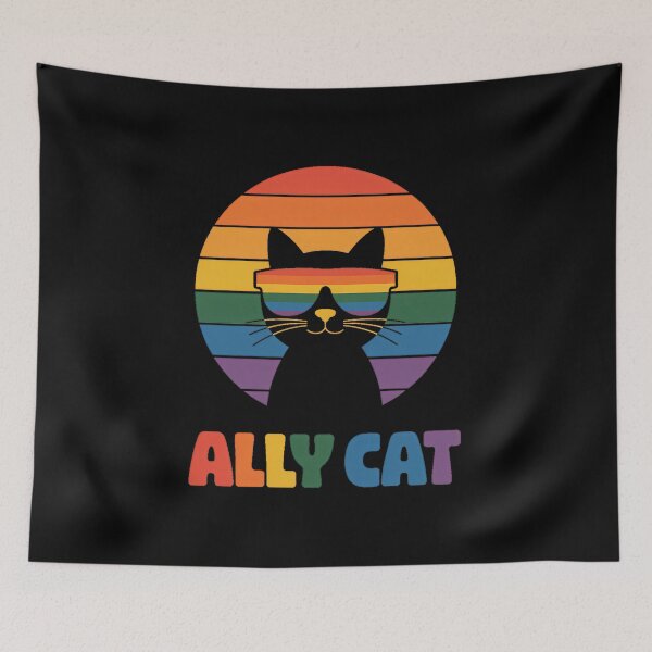 Item preview, Pride Ally Cat Rainbow Cat Ally LGBTQ Support designed and sold by Formatage.