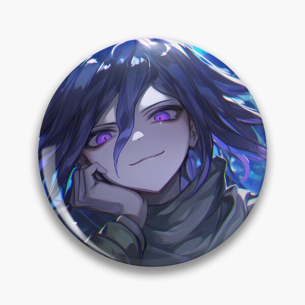 Item preview, Kokichi Ouma Danganronpa Purple Eyes Blue Glow Night Portrait designed and sold by 108Recordings.