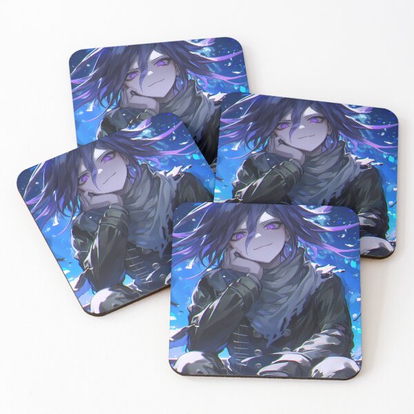 Item preview, Kokichi Ouma Danganronpa Purple Eyes Blue Glow Night Portrait designed and sold by 108Recordings.