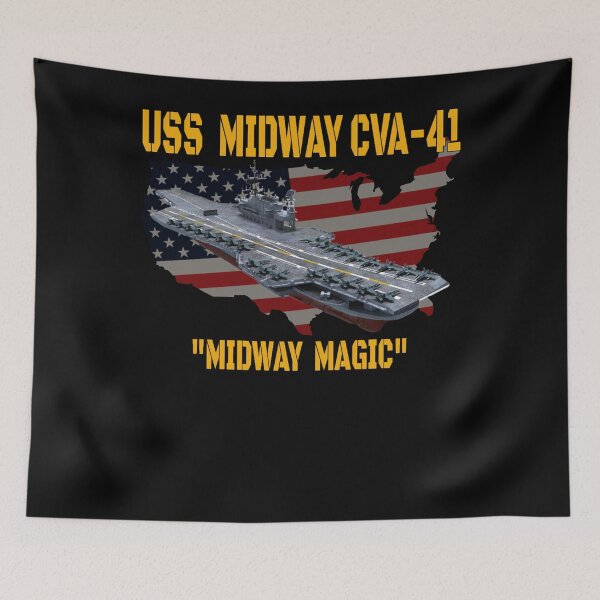Item preview, USS Midway CVA-41 Patriotic Carrier Tee designed and sold by Emberglowo.