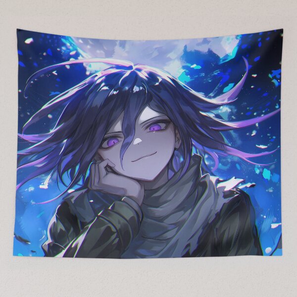 Item preview, Kokichi Ouma Danganronpa Purple Eyes Blue Glow Night Portrait designed and sold by 108Recordings.