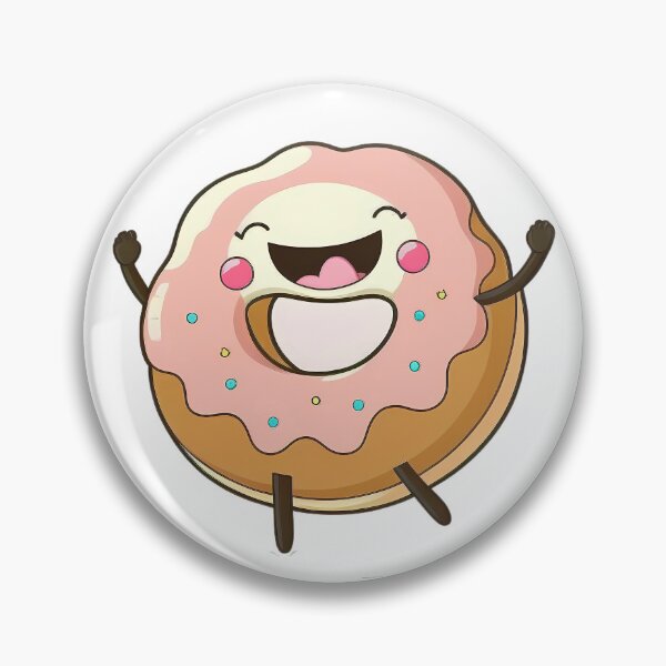 Item preview, Kawaii Happy Donut with Pink Icing Sprinkles, Funny Food Gift, Cute designed and sold by CLC54.