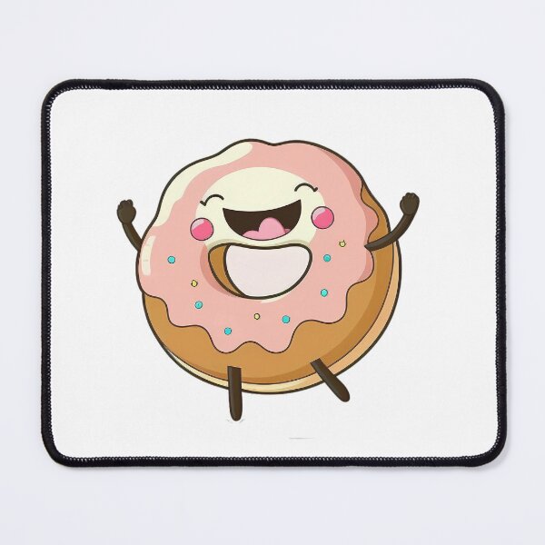 Item preview, Kawaii Happy Donut with Pink Icing Sprinkles, Funny Food Gift, Cute designed and sold by CLC54.