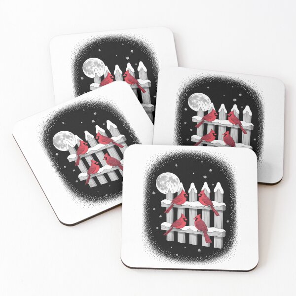 Item preview, Red Cardinal Birds Winter Scene designed and sold by papertaless.