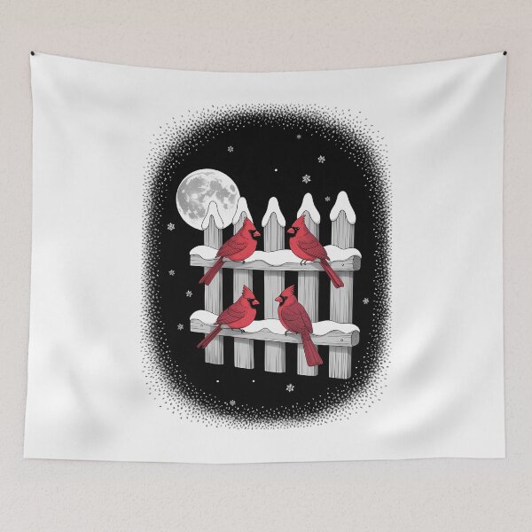 Item preview, Red Cardinal Birds Winter Scene designed and sold by papertaless.
