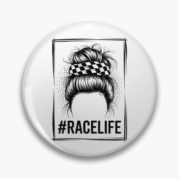 Item preview, Race Life Messy Bun Bleached Race Car Checkered Racing designed and sold by papertaless.