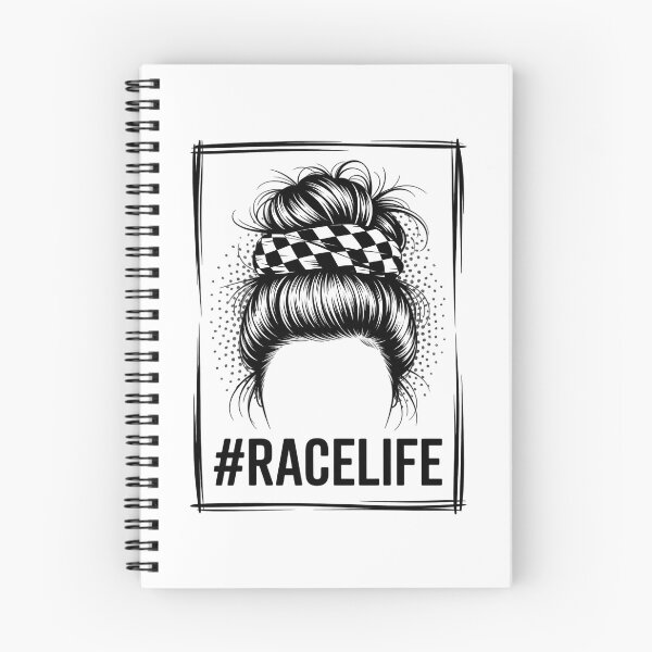 Item preview, Race Life Messy Bun Bleached Race Car Checkered Racing designed and sold by papertaless.