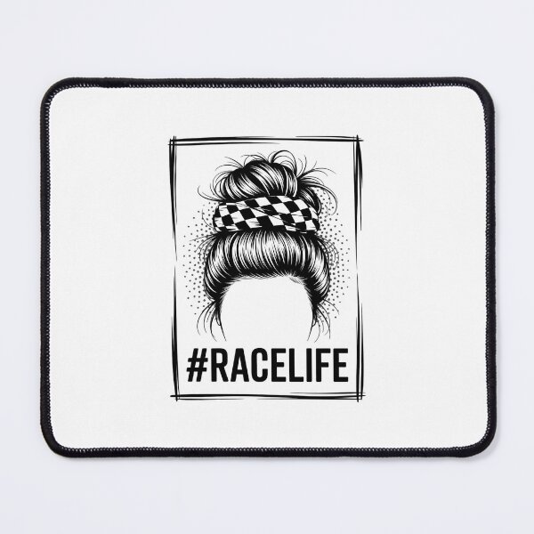 Item preview, Race Life Messy Bun Bleached Race Car Checkered Racing designed and sold by papertaless.