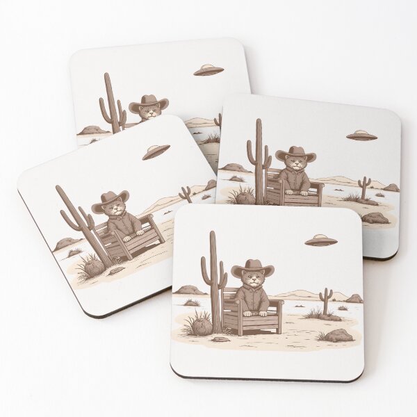 Item preview, Space Cowboy Cat in the Desert designed and sold by Kavya Art.