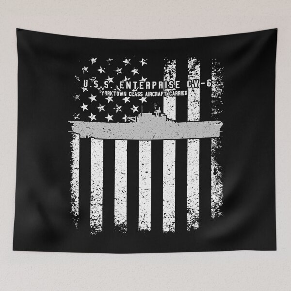 Item preview, USS Enterprise CV-6 Vintage Flag Shirt designed and sold by Emberglowo.