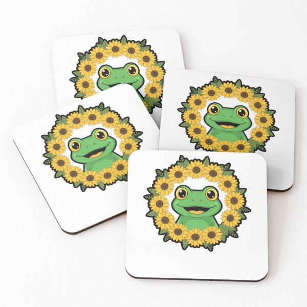 Item preview, Cute Kawaii Green Frog Sunflower Wreath designed and sold by k3rstman1.