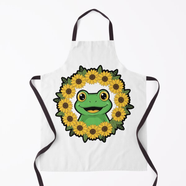 Item preview, Cute Kawaii Green Frog Sunflower Wreath designed and sold by k3rstman1.