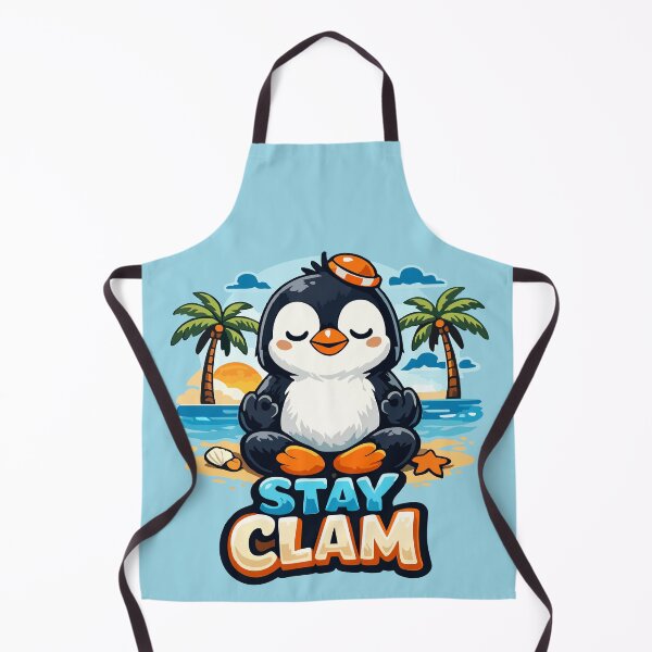 Item preview, Stay Clam Cute Penguin – Funny Calm Beach Cartoon Design designed and sold by DarojadNR.