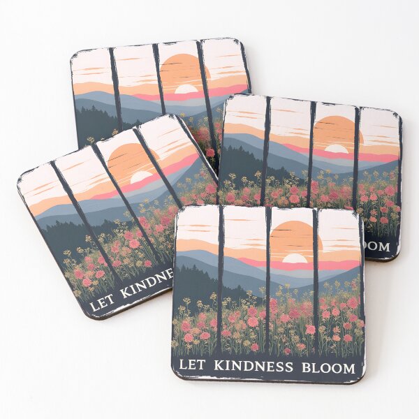 Item preview, Let Kindness Bloom – Vintage Sunset Floral Landscape designed and sold by Kavya Art.