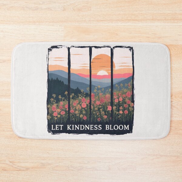 Item preview, Let Kindness Bloom – Vintage Sunset Floral Landscape designed and sold by Kavya Art.