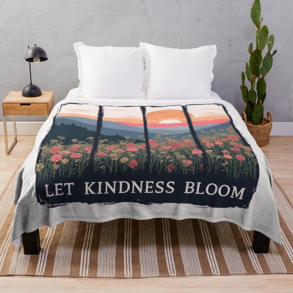Item preview, Let Kindness Bloom – Vintage Sunset Floral Landscape designed and sold by Kavya Art.