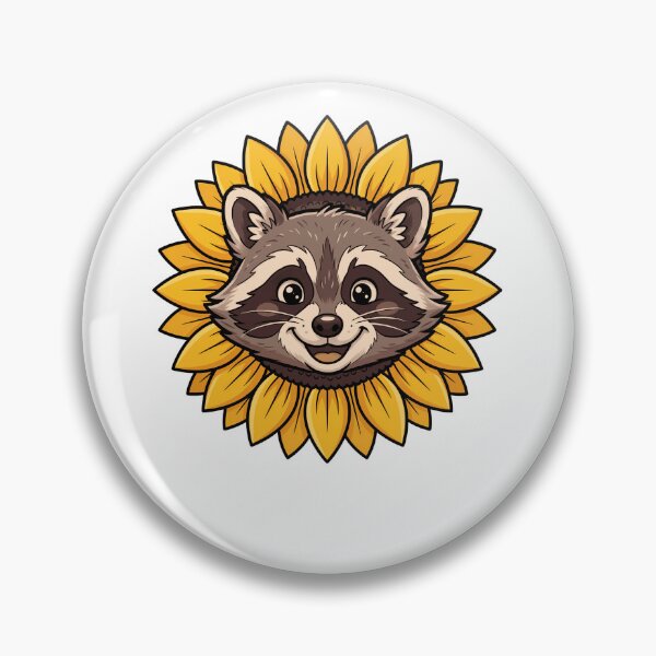 Item preview, Cute Raccoon Sunflower Head Floral Animal designed and sold by k3rstman1.