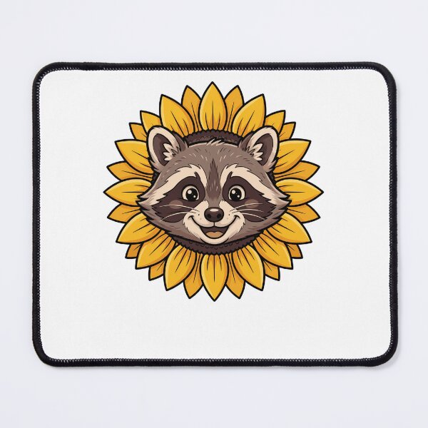 Item preview, Cute Raccoon Sunflower Head Floral Animal designed and sold by k3rstman1.