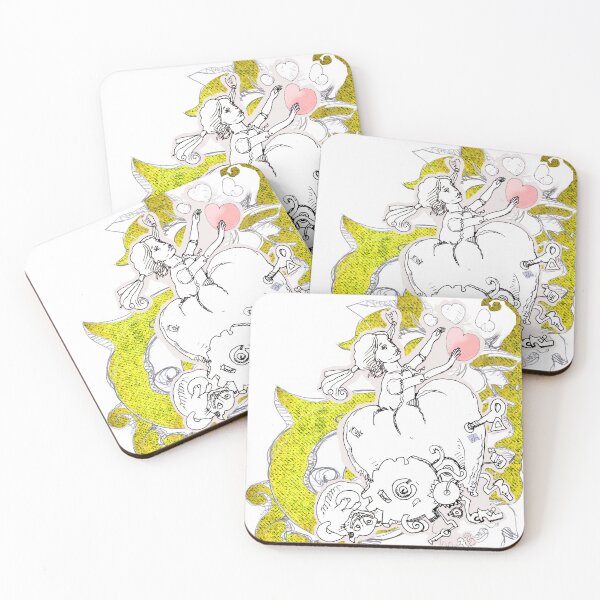 Item preview, Automaton Alice in Wonderland and Cheshire Cat (Original Ink by ACCI) Chasing Hearts designed and sold by VanyssaGraphics.