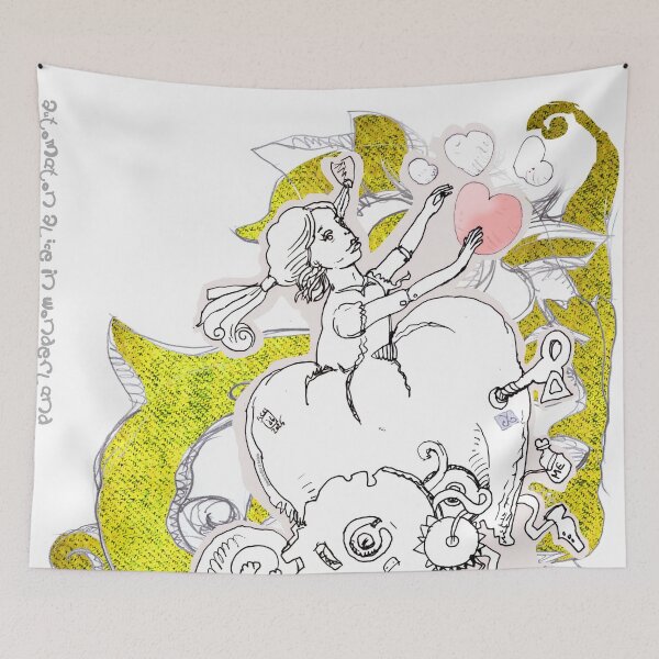Item preview, Automaton Alice in Wonderland and Cheshire Cat (Original Ink by ACCI) Chasing Hearts designed and sold by VanyssaGraphics.