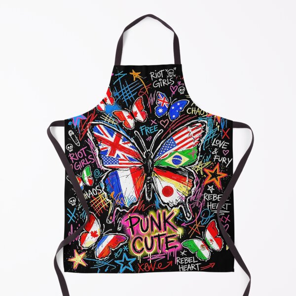 Item preview, Punk Cute Rebel Butterfly Graffiti Art Print World Flag Wings Chaos Street designed and sold by graphixpolash.