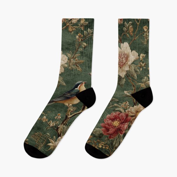 Item preview, Sage Silk Floral Birds Gentle Chinese Art Carpet designed and sold by GrinGalore.