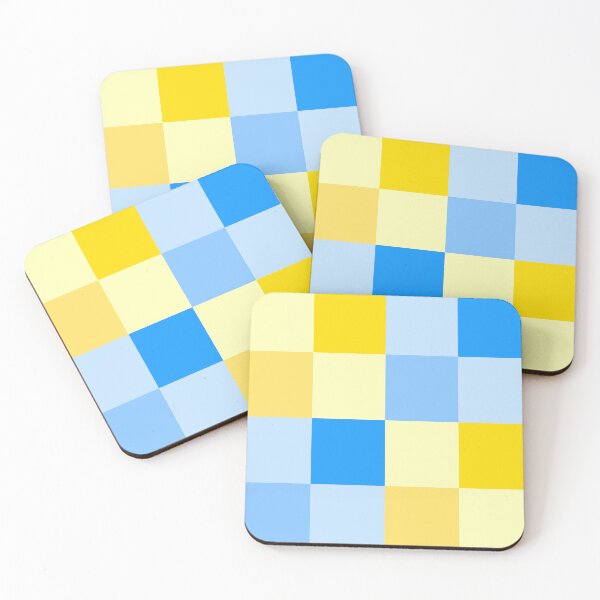 Item preview, Yellow and blue easy pattern designed and sold by Feral Lines Studio .