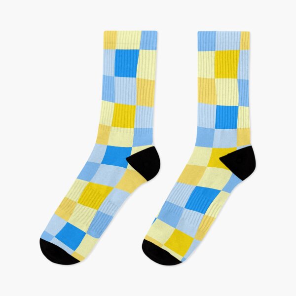 Item preview, Yellow and blue easy pattern designed and sold by Feral Lines Studio .