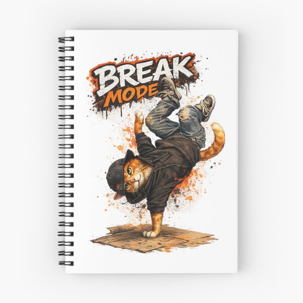 Item preview, Break Mode – Street Breakdance Cat designed and sold by IrynaLineArt.