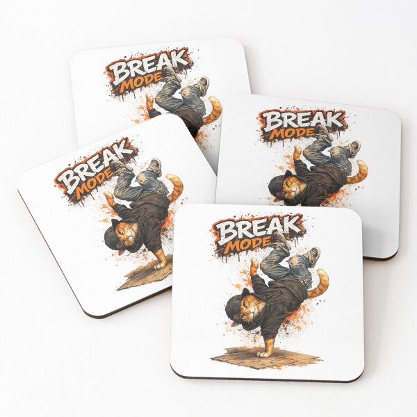 Item preview, Break Mode – Street Breakdance Cat designed and sold by IrynaLineArt.