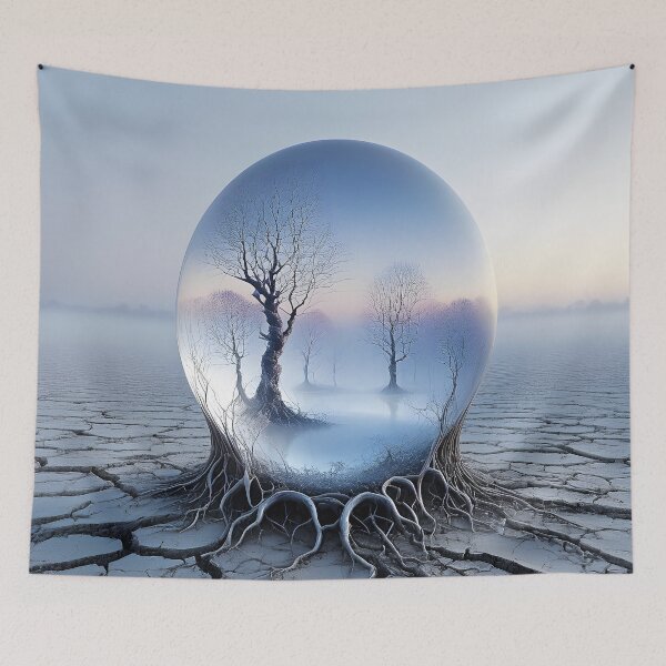 Item preview, Surreal Tree's in a Sphere on Cracked River Bed designed and sold by Huskyyy Designs.