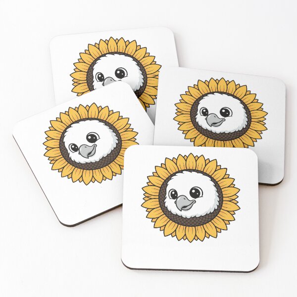 Item preview, Kawaii Harpy Eagle Chick Sunflower Bird designed and sold by k3rstman1.