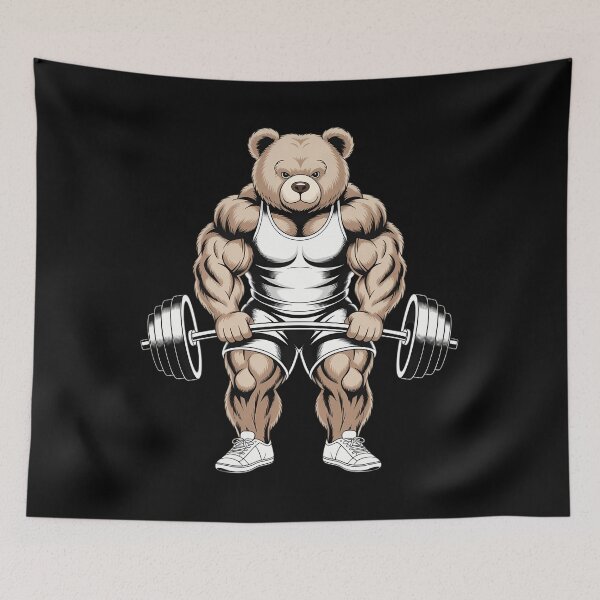 Item preview, Teddy Bear Lifting Weights Gym Workout Animal designed and sold by Formatage.