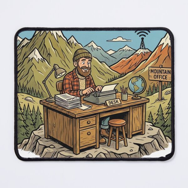 Item preview, WiFi Is My Office Funny Mountain Remote Work Vintage T-Shirt Design designed and sold by urbinet.