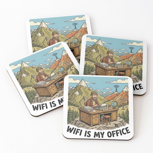 Item preview, WiFi Is My Office Funny Mountain Remote Work Vintage T-Shirt Design designed and sold by urbinet.