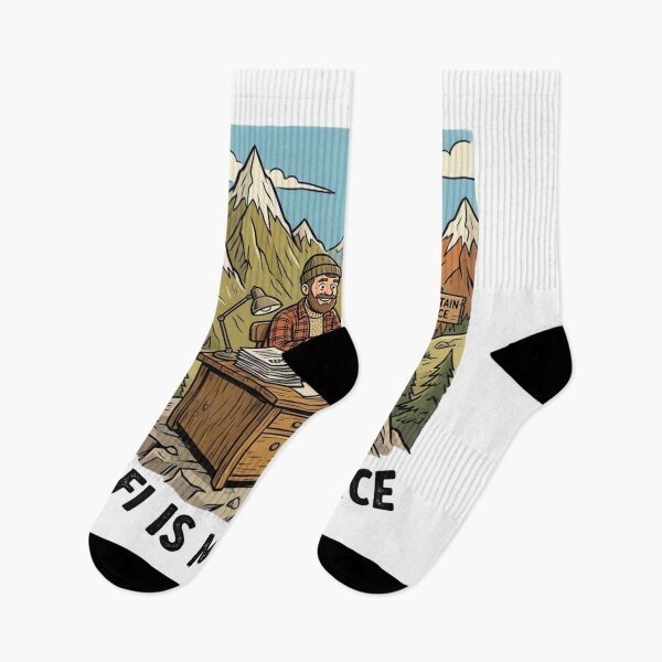Item preview, WiFi Is My Office Funny Mountain Remote Work Vintage T-Shirt Design designed and sold by urbinet.