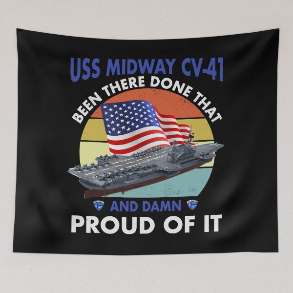 Item preview, USS Midway CV41 Veteran Pride Patriotic Shirt designed and sold by Emberglowo.