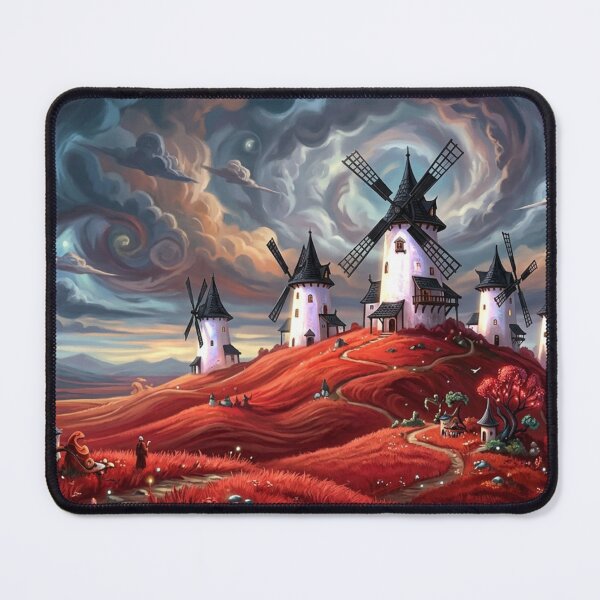 Item preview, Windmills above red hills designed and sold by Sigtrix.