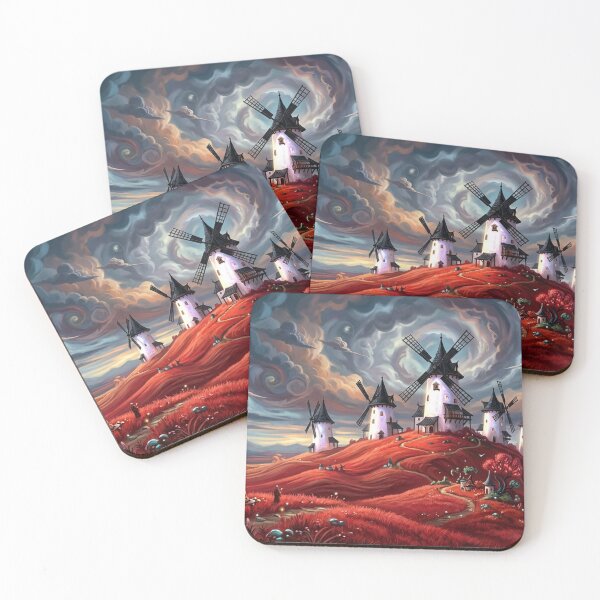 Item preview, Windmills above red hills designed and sold by Sigtrix.