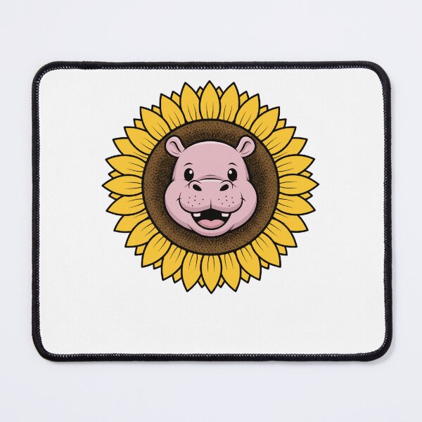 Item preview, Cute Baby Hippo Calf Sunflower Cartoon designed and sold by k3rstman1.