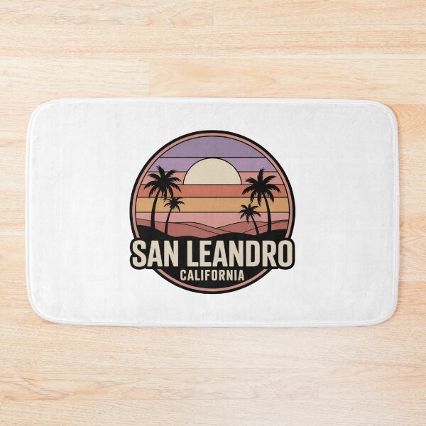Item preview, San Leandro California: Retro Sunset Palm Hills Badge designed and sold by CircinusStore.