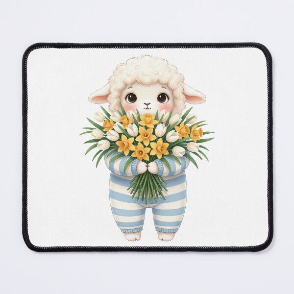 Item preview, Baby Lamb with Spring Daffodils designed and sold by Teeny Quities.