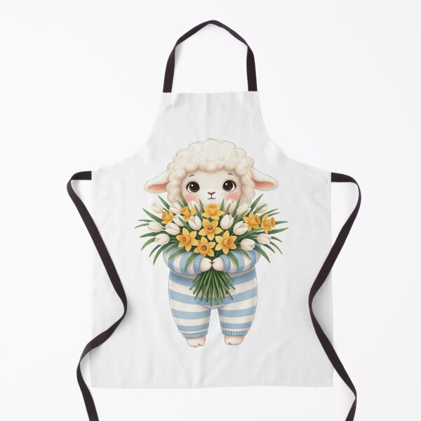 Item preview, Baby Lamb with Spring Daffodils designed and sold by Teeny Quities.