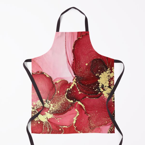Item preview, Abstract red flowers with gold in fluid art style designed and sold by AnnaHolyph.