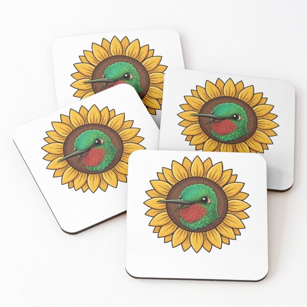 Item preview, Vibrant Hummingbird Inside Yellow Sunflower designed and sold by k3rstman1.