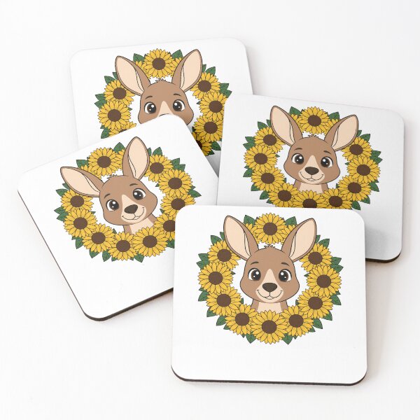 Item preview, Cute Joey Kangaroo Sunflower Floral Wreath designed and sold by k3rstman1.