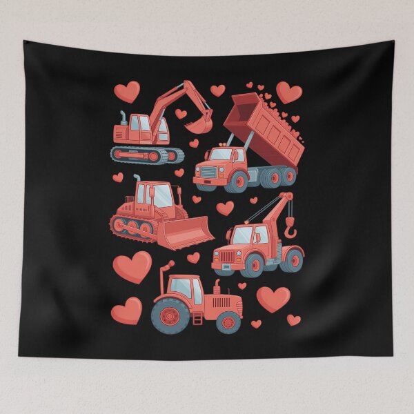 Item preview, Valentines Day Construction truck hearts designed and sold by Formatage.