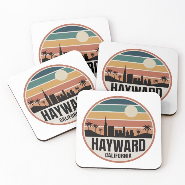 Item preview, Hayward California: Retro Skyline Sunset Badge designed and sold by CircinusStore.