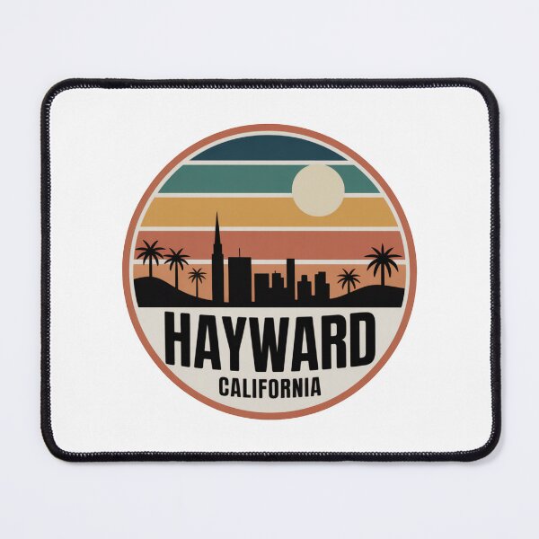Item preview, Hayward California: Retro Skyline Sunset Badge designed and sold by CircinusStore.