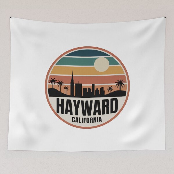 Item preview, Hayward California: Retro Skyline Sunset Badge designed and sold by CircinusStore.